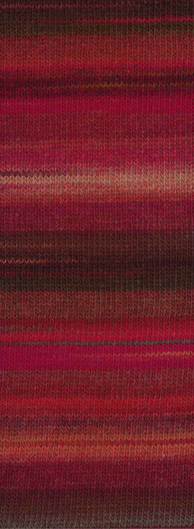 Lana Grossa Gomitolo Intenso -239 donker bruin/wijnrood/licht rood/bourgondisch/chocoladebruin