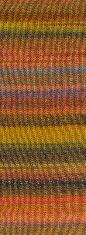 Lana Grossa Gomitolo Intenso -244 oranje/noga/oker/grijs blauw/lichtbruin/donker bruin/roodbruin/koraal
