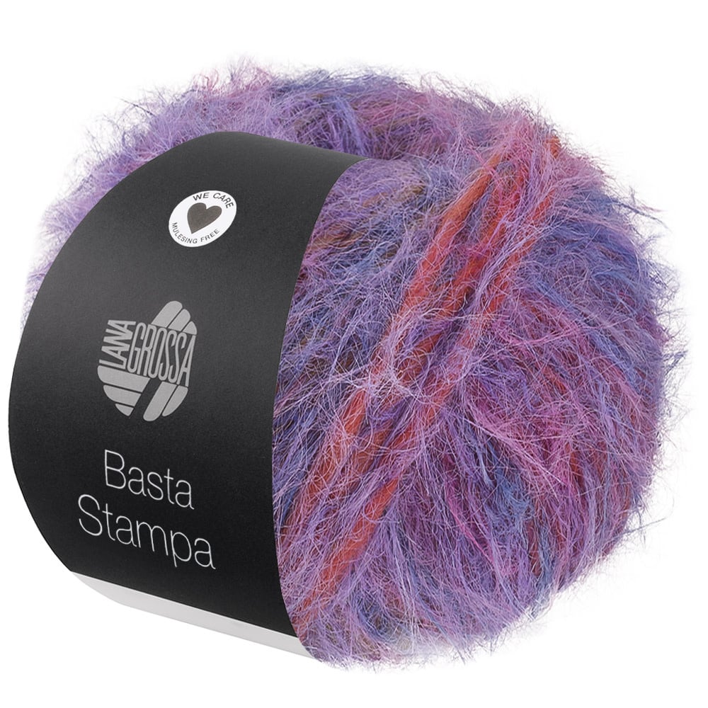 Lana Grossa Basta Stampa -205 paars/rose/roest/geel/blauw
