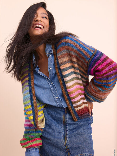 Lana Grossa Gestreepte vest - Candy