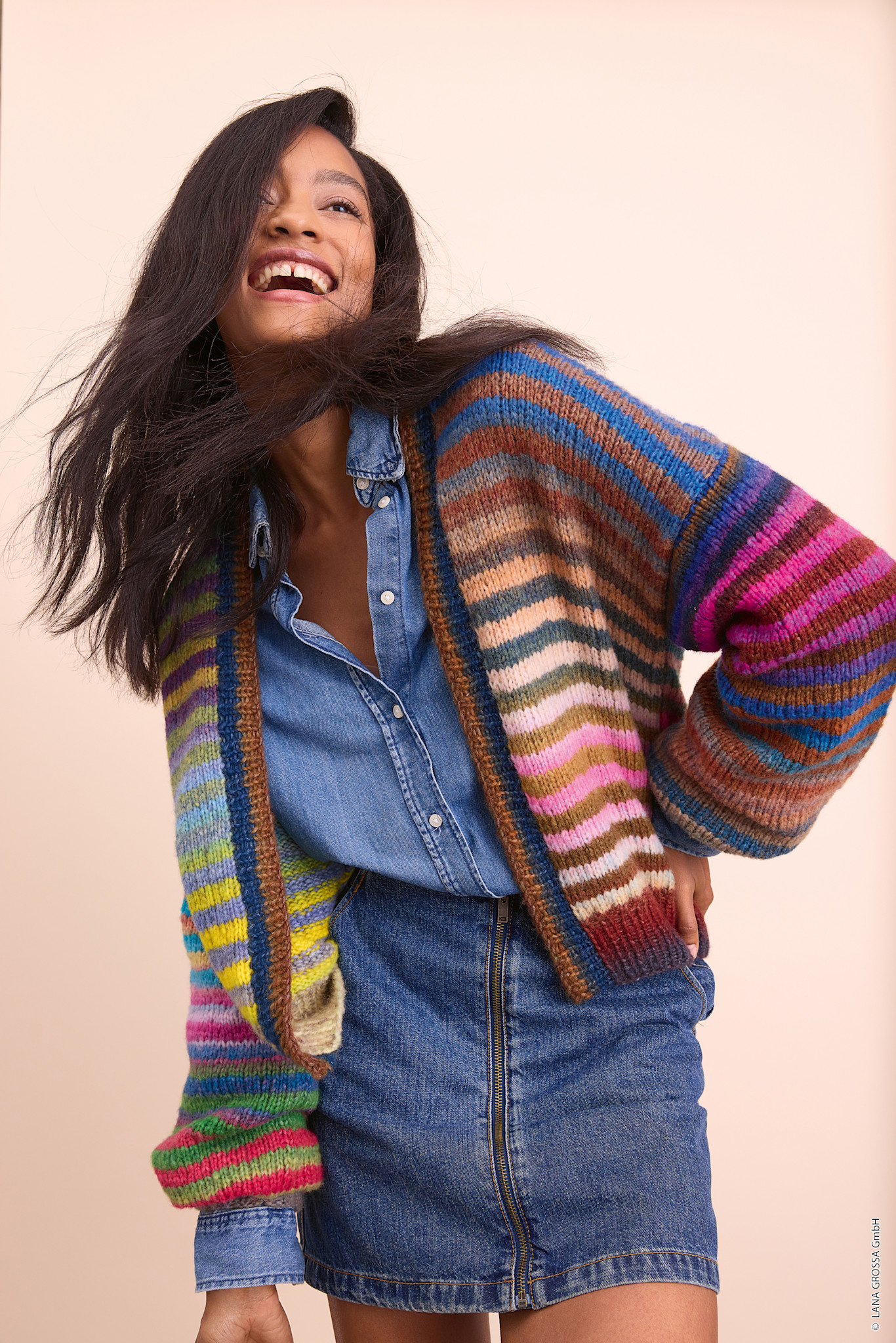 Lana Grossa Gestreepte vest - Candy