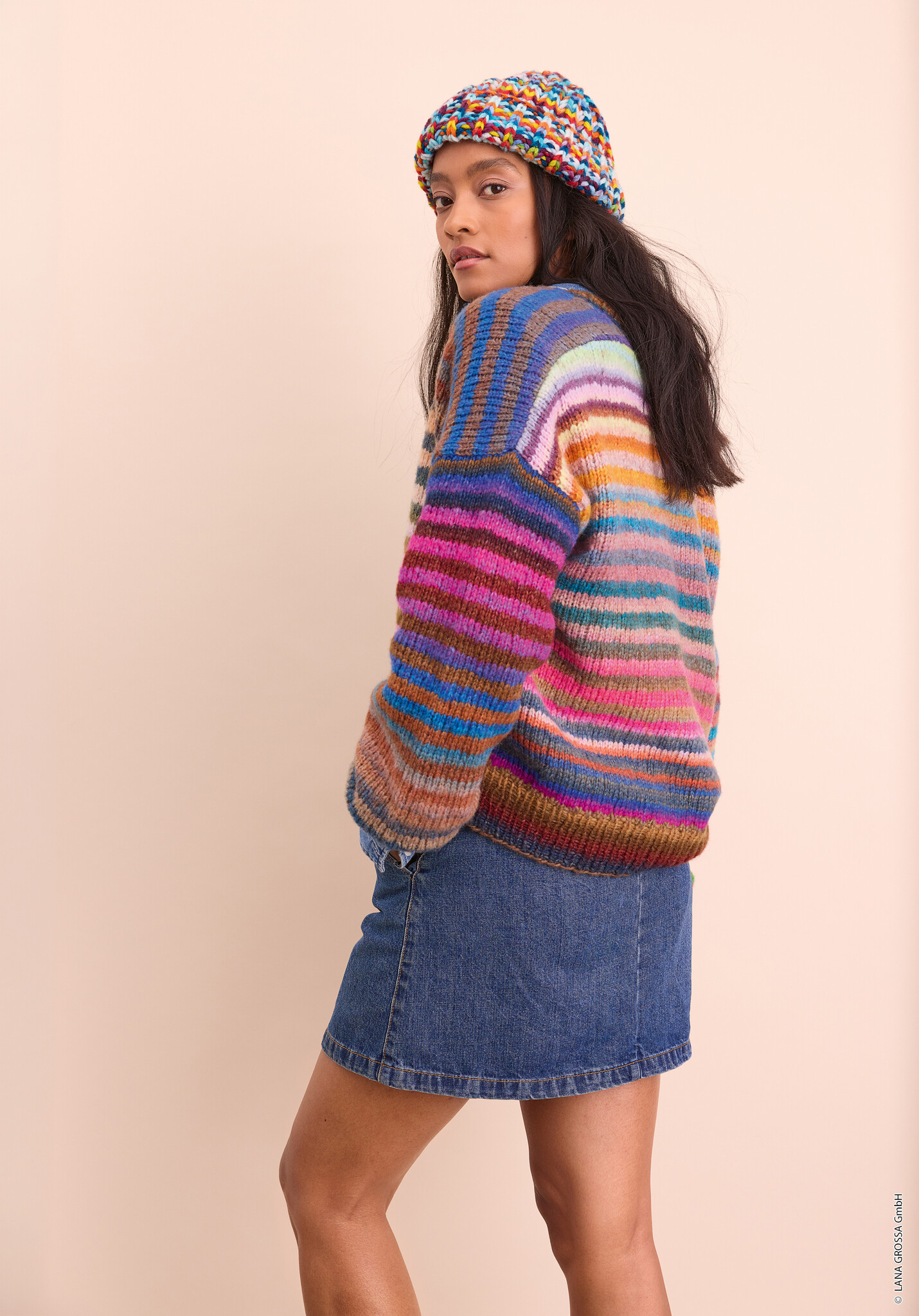 Lana Grossa Gestreepte vest - Candy