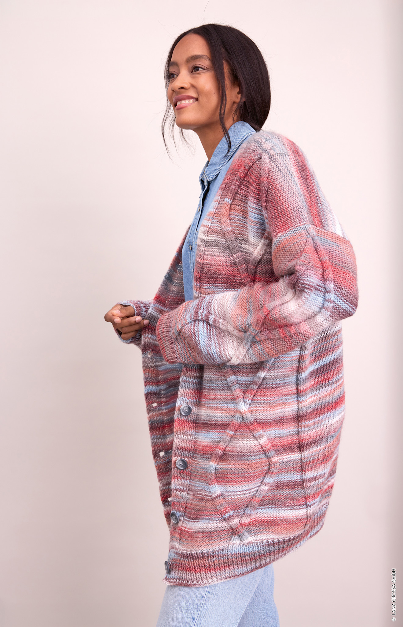 Vest met ruit top-down gebreid -Gomitolo Disegno