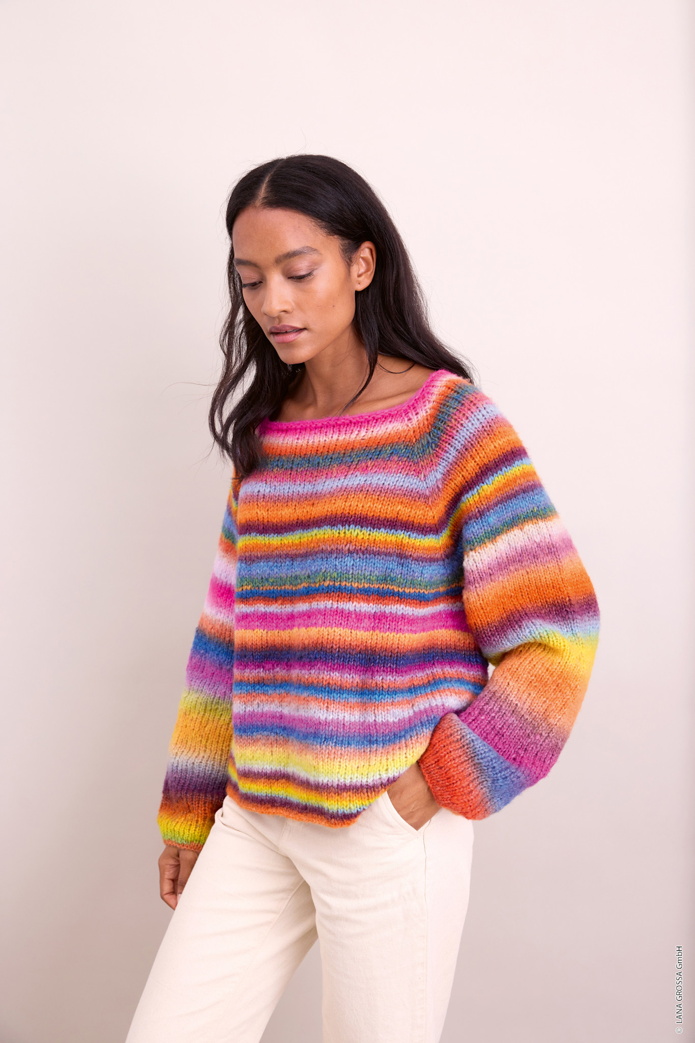 Raglantrui top-down gebreid -Candy