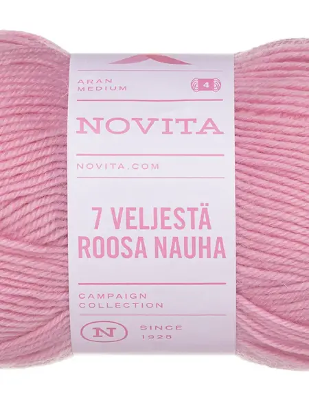 Novita 7 Veljestä Roosa Nauha 150g -5081 Roze Lint