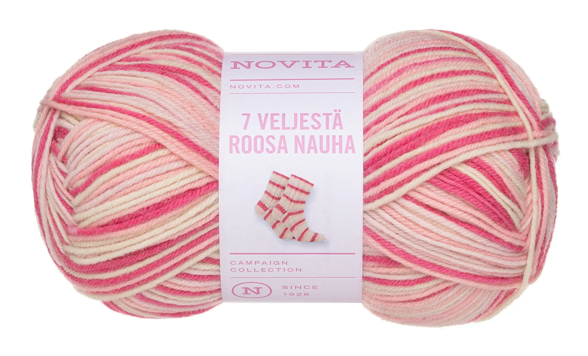 Novita 7 Veljestä Roosa Nauha 150g -8651 roze lint streep
