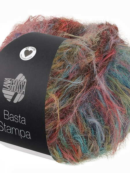 Lana Grossa Basta Stampa -204 geel/rose/rood/mintturkoois/blauw