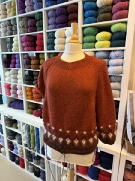 top-down raglan- V-hals - kleurenbrei 27/11-4/12-11/12-18/12-8/1