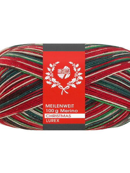 Lana Grossa Meilenweit 100g merino christmas Lurex -6811