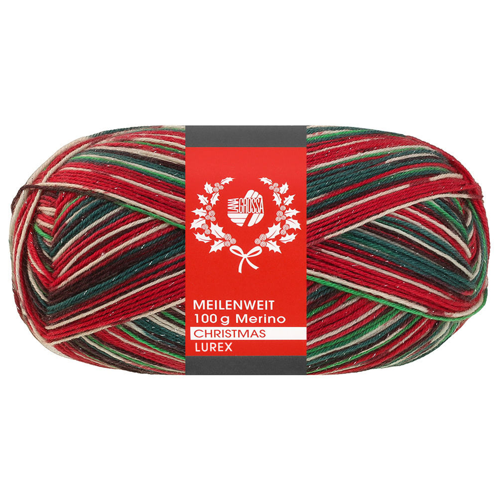 Lana Grossa Meilenweit 100g merino christmas Lurex -6811