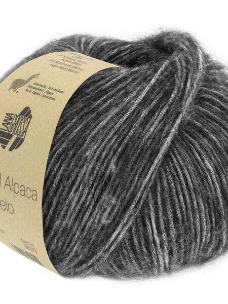 Lana Grossa Natural Alpaca Pelo -004 donkergrijs gemêleerd