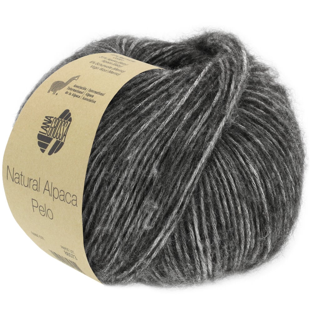 Lana Grossa Natural Alpaca Pelo -004 donkergrijs gemêleerd