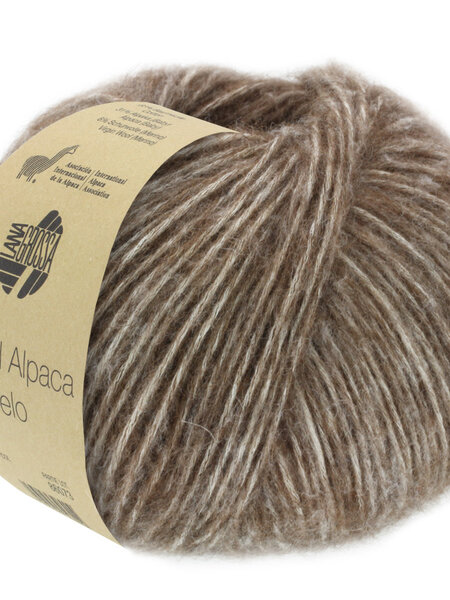 Lana Grossa Natural Alpaca Pelo -008 donkerbruin gemêleerd