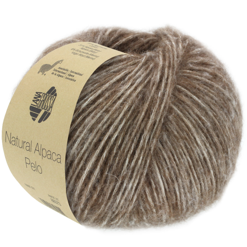 Lana Grossa Natural Alpaca Pelo -008 donkerbruin gemêleerd