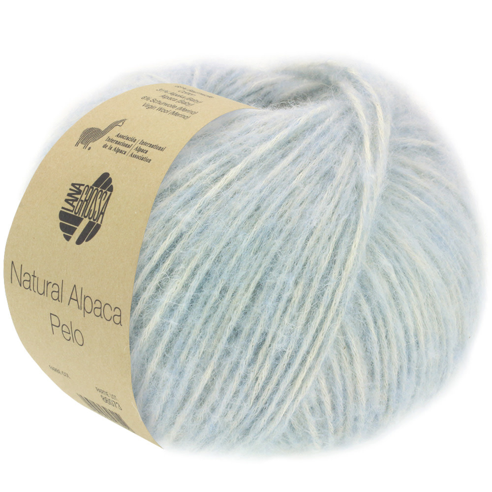 Lana Grossa Natural Alpaca Pelo -013 lichtblauw gemêleerd