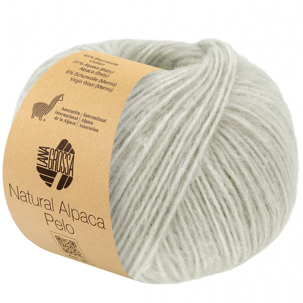 Lana Grossa Natural Alpaca Pelo -036 ruwwit/lichtgrijs