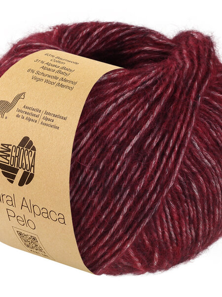 Lana Grossa Natural Alpaca Pelo -030 bourgondisch gemêleerd