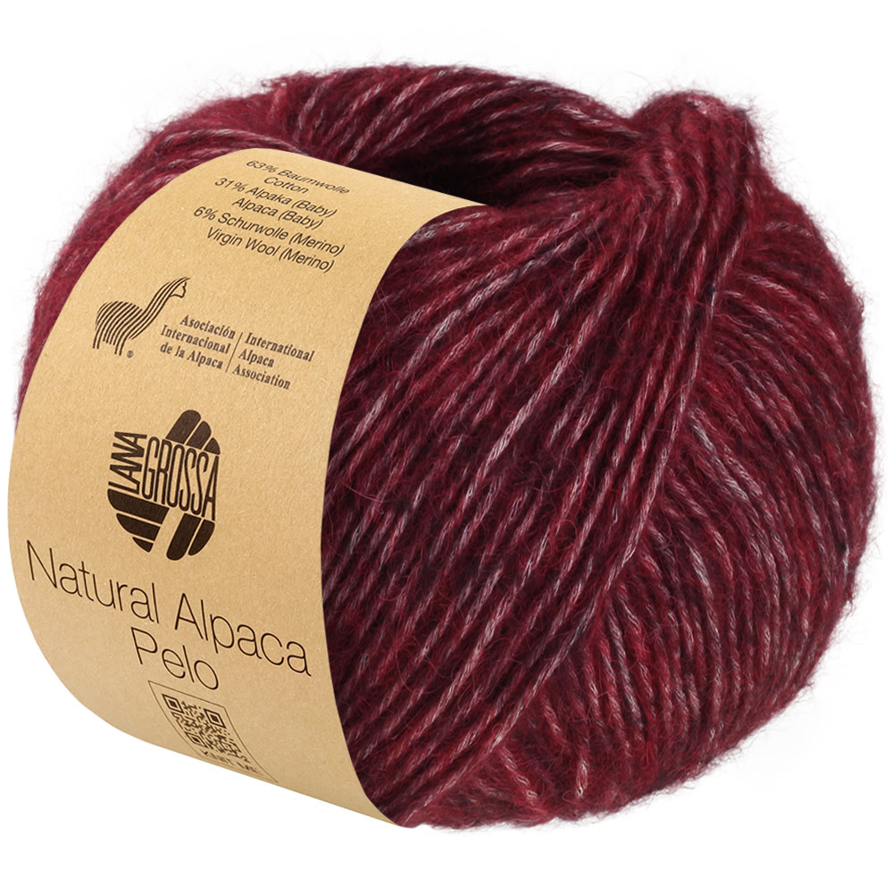 Lana Grossa Natural Alpaca Pelo -030 bourgondisch gemêleerd