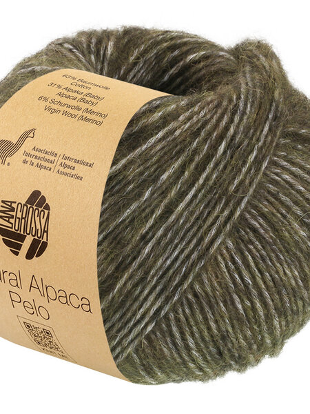Lana Grossa Natural Alpaca Pelo -040 bosgroen gemêleerd