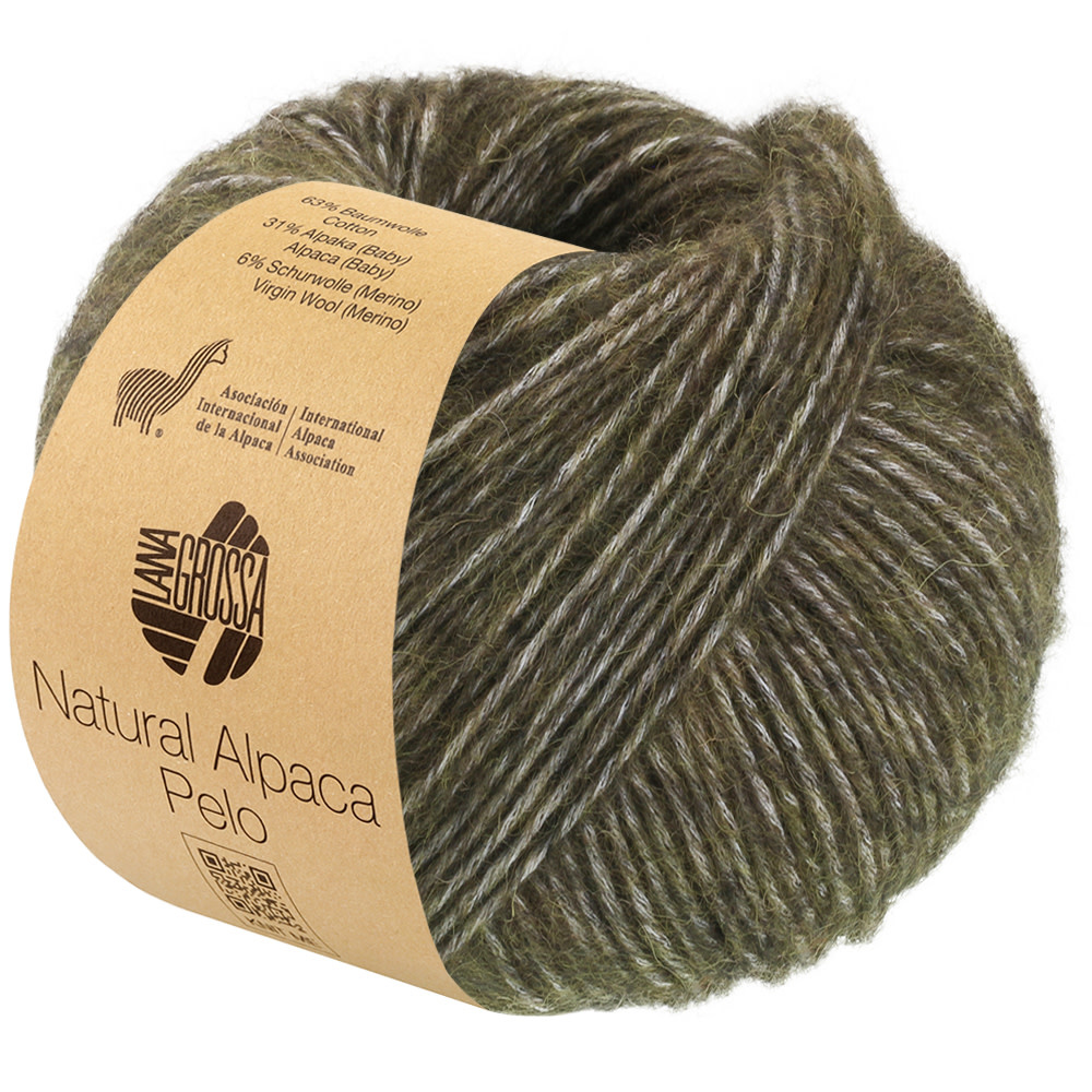 Lana Grossa Natural Alpaca Pelo -040 bosgroen gemêleerd