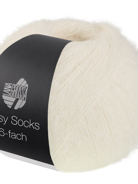 Lana Grossa Cosy Socks 6-fach -1001 ruwwit