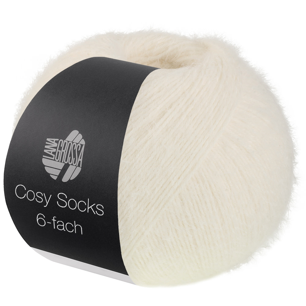 Lana Grossa Cosy Socks 6-fach -1001 ruwwit