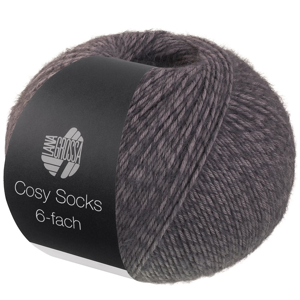 Lana Grossa Cosy Socks 6-fach -1014 donkergrijs