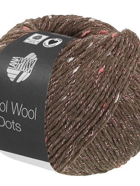Lana Grossa Cool Wool Dots -11 grijsbruin