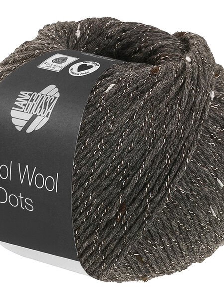 Lana Grossa Cool Wool Dots -10 donkergrijs