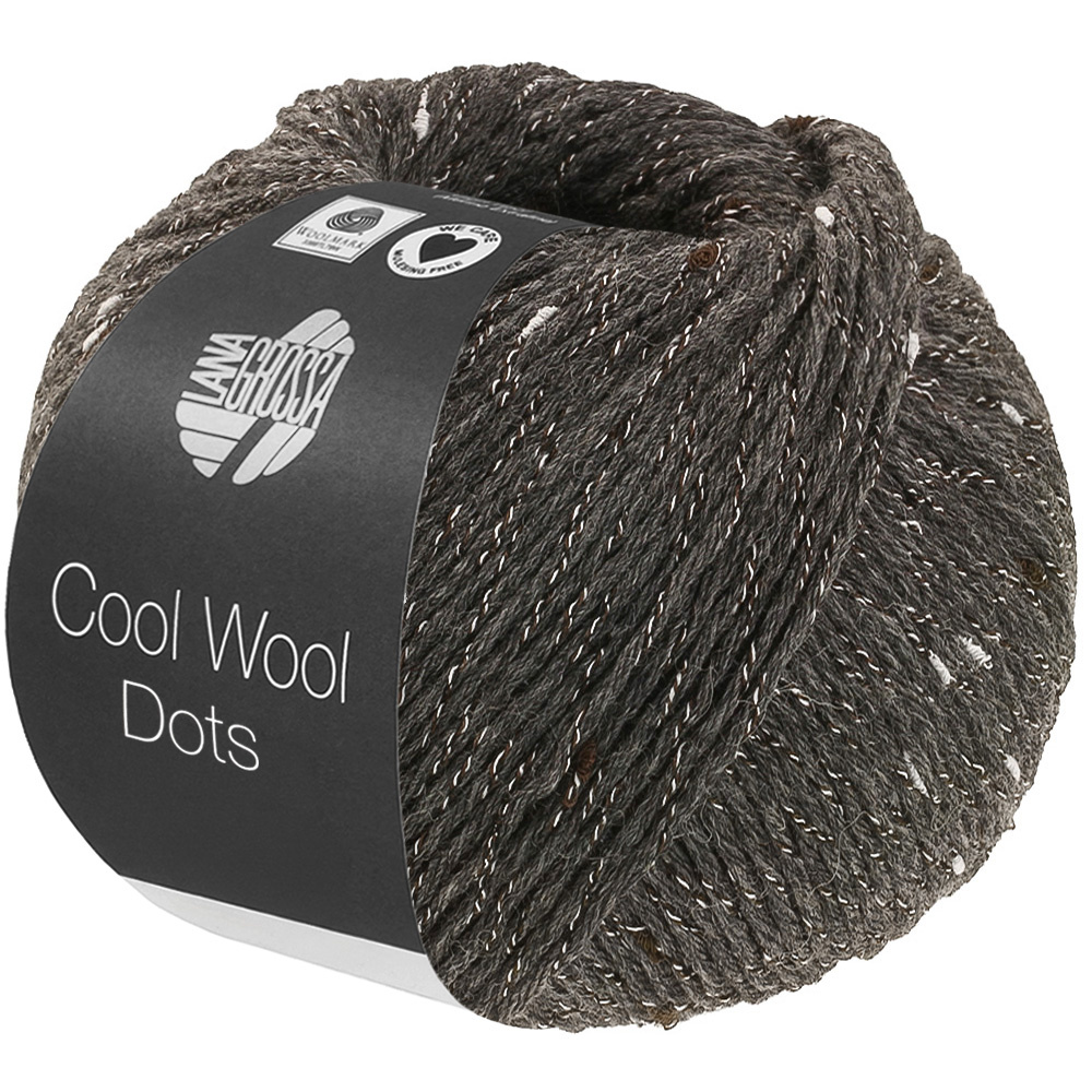 Lana Grossa Cool Wool Dots -10 donkergrijs