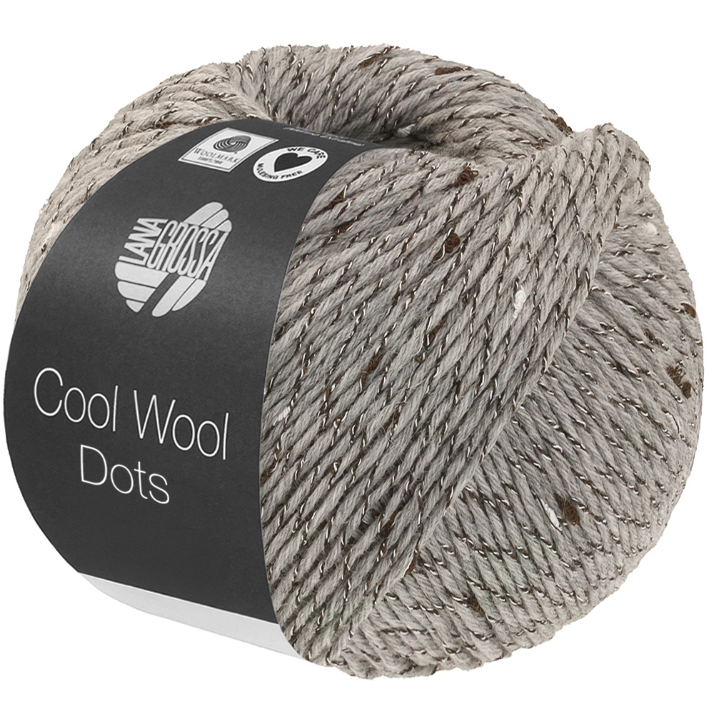 Lana Grossa Cool Wool Dots -09 lichtgrijs
