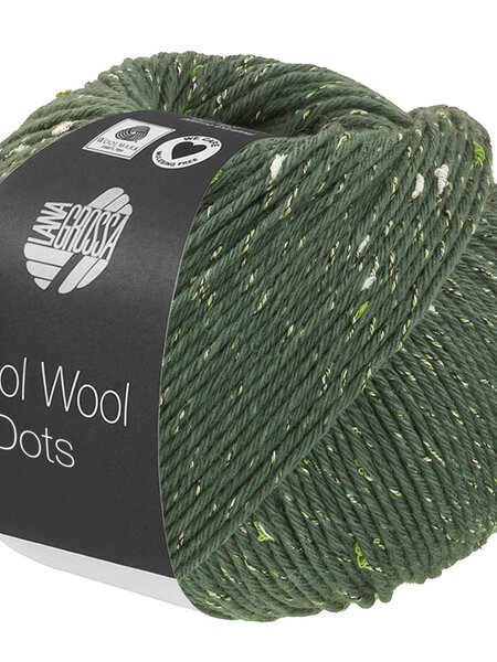 Lana Grossa Cool Wool Dots -08 grijsgroen