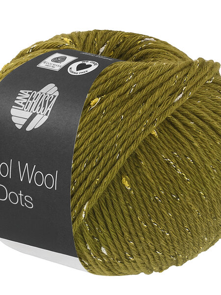 Lana Grossa Cool Wool Dots -07 olijfgroen