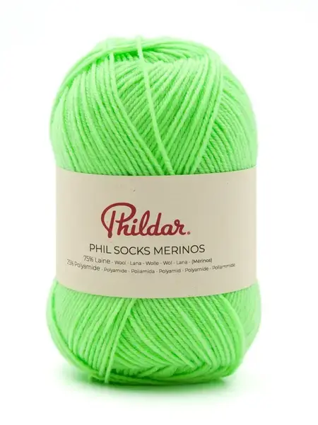 Phildar Phil Socks Merinos 1298 vert fluo