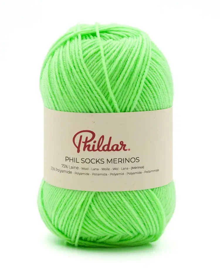 Phildar Phil Socks Merinos 1298 vert fluo