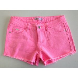 PINK NEON DENIM SHORTS
