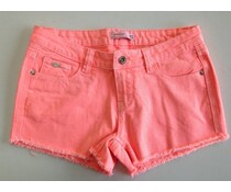 ORANGE NEON DENIM SHORTS