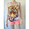 ORANGE NEON DENIM SHORTS