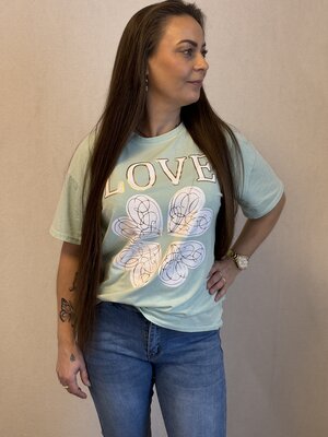 T-shirt mint groen love