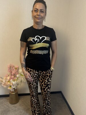 t-shirt panter/zwart