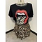 t-shirt zwart/panter