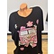 T-shirt zwart/vw roze 48