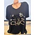 T-shirt zwart/ panter 48