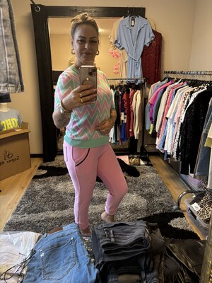 T-shirt roze/mint groen