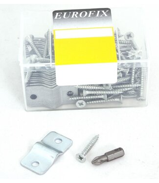 Garmix Cavallotto zincato per pannello in rete, 30 pezzi Viti incluse 20 x 36,7 mm