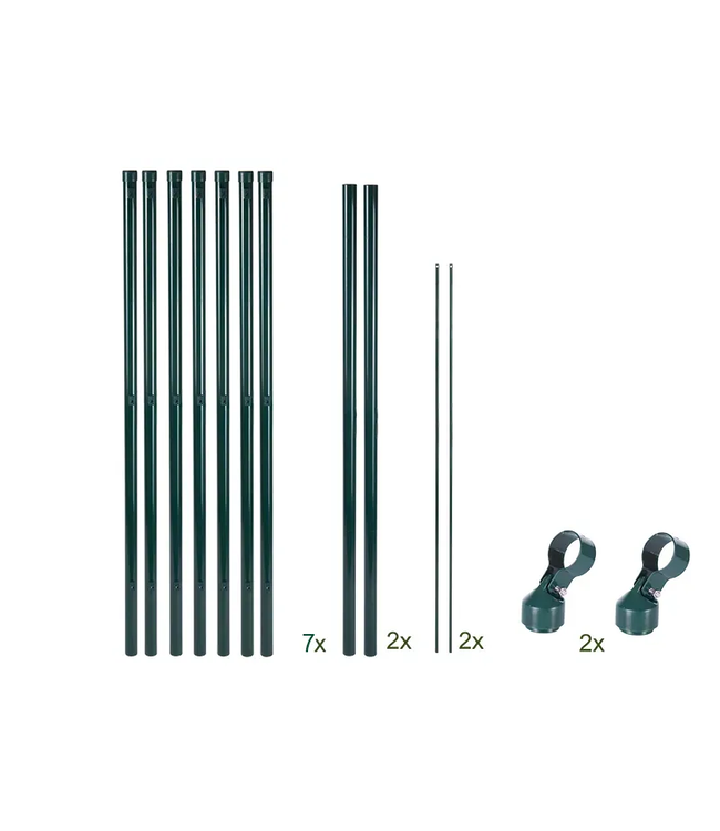 Garmix Set di pali da 125 cm per rete, 7 pezzi
