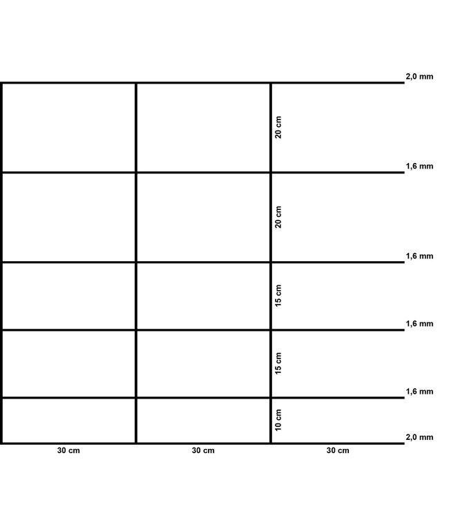 Garmix Rete per pecore 2,00 mm / 1,60 mm 80 cm-6-30 cm