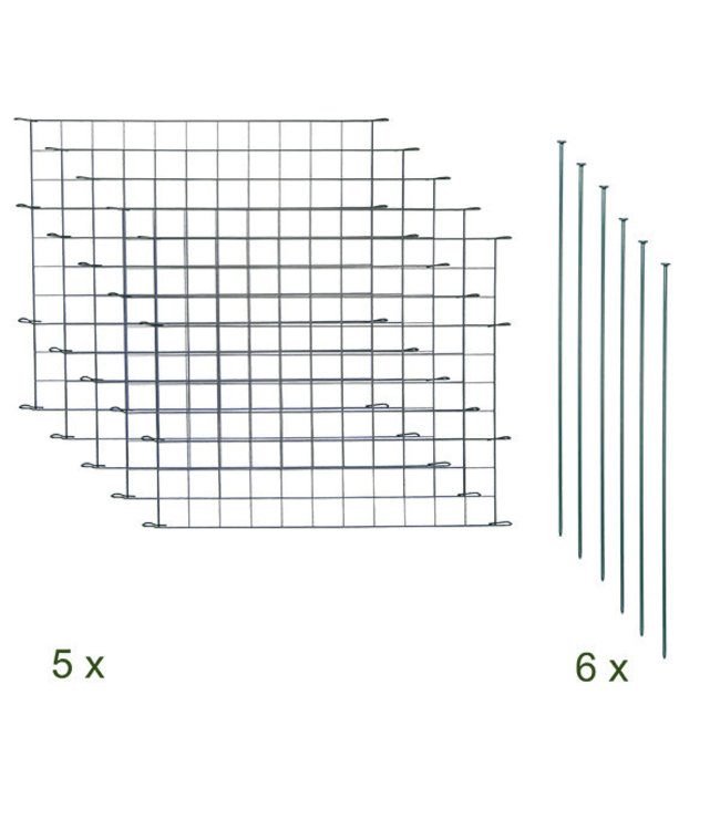 Garmix Rete da giardino Evel 11 pezzi 71x71cm 6X6cm verde