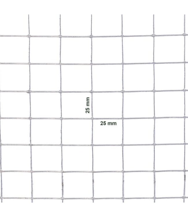 Garmix Rete da voliera 25 x 25 mm 1,45 mm 100 cm x 10 m zincata