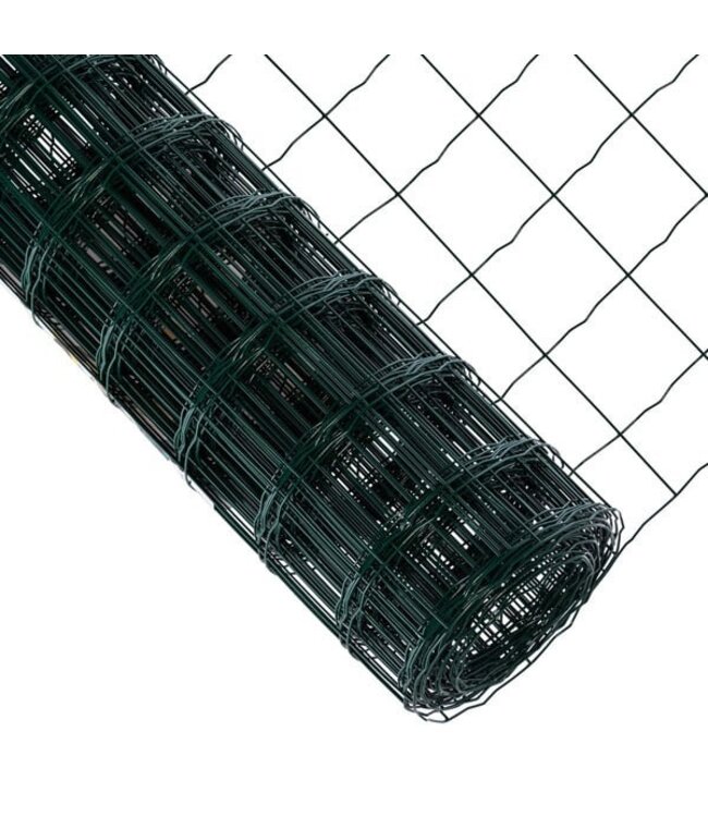 MRT Rete da giardino in rotolo 20 m / 120 cm. (100 x 100 mm) plastificata verde